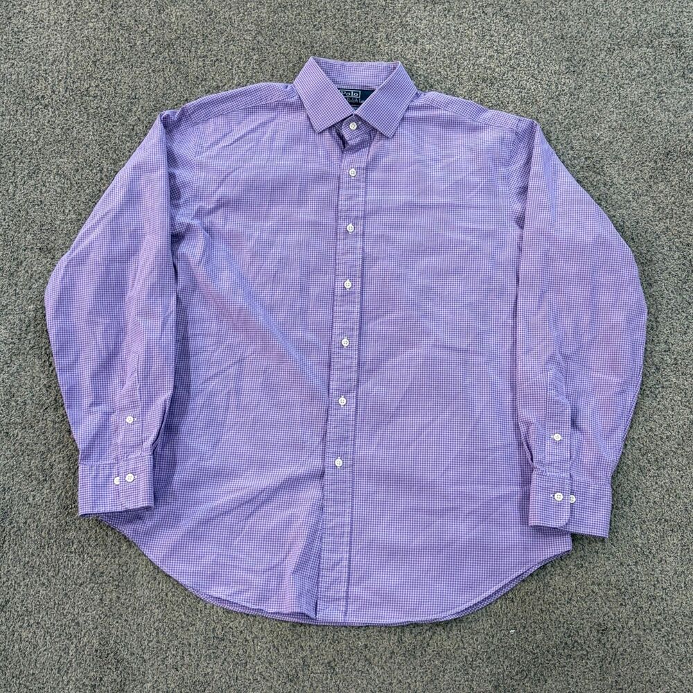 Vintage 90s Polo Ralph Lauren Regent Classic Fit Purple Shirt Men's Size XL
